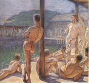 in navy bathing hut Eugene Jansson